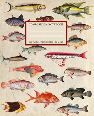 Composition Notebook College Ruled | Vintage Animals Illustration | Journal For School, College, Office, Work | Wide Lined | 100 pages