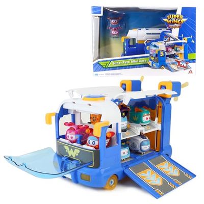 Super Wings 2-in-1 Super Pets Mini Base with Super Pet Jett & Dizzy, Juguetes para Niños y Niñas Mayores de 3 Años