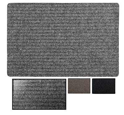 LucaHome - Felpudo Canadá con Base Antideslizante Muy Absorbente, Felpudo 40x60 Gris con Relieve de líneas, Felpudo para Exterior e Interior