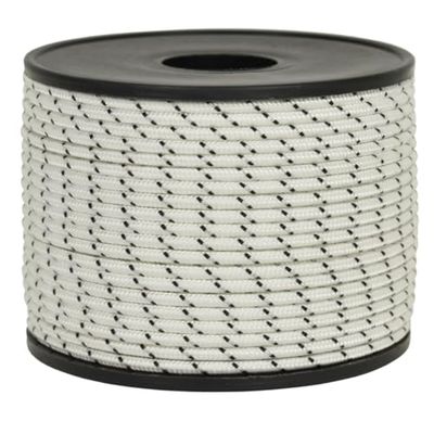Corderie Italiane®, 006044987, Sagola per Fucili da Sub, Anima in Dyneema® SK75 Intrecciato, Rivestimento in Poliestere Alta Tenacità prestirato, Diametro 2,0 mm, 50 Metri, Colore Bianco - Nero