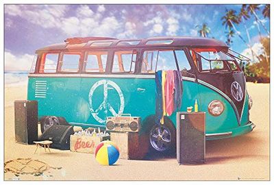 Artopweb TW22264 Freedom VW Camper van decoratieve panelen, multikleurig, 90 x 60 cm