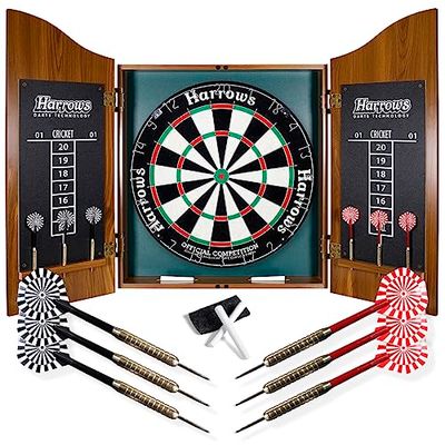 Harrows pro's Choice dartkit med 45 cm mål med skåp och 6 dart