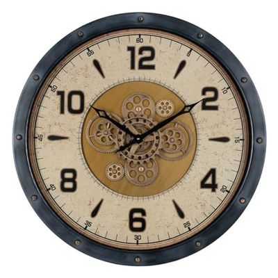BigBuy Home Reloj de Pared Negro Dorado Cristal Hierro 72 x 9 x 72 cm (3 Unidades)