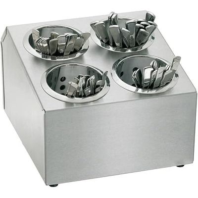 Adexa KFB04B Commercial Stainless Steel Cutlery Basket Holder, 4 Hole
