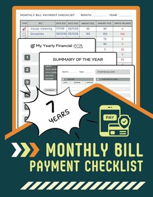 Monthly Bill Payment Checklist: Track and Organize the Bills with this Monthly Bill Tracker Log Book , 120 pages , (8.5"x11")
