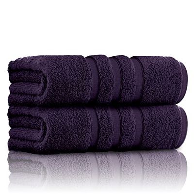 GC GAVENO CAVAILIA 100% Ringspun Cotton, Luxury 550 GSM Zero Twist Sheets, Egyptian, Purple, 70x120 Bath Towel