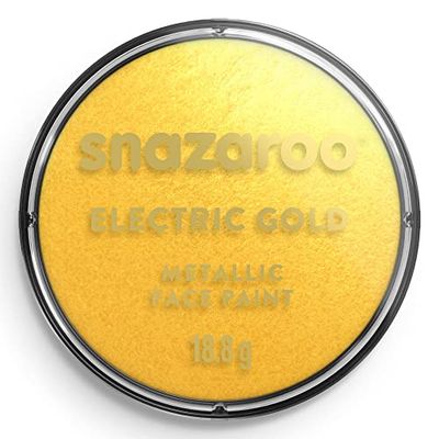 Snazaroo 1118777 Kinderschmink, huidvriendelijke hypoallergene gezichtsmake-up op waterbasis, vrij van parabenen - 18ml Doosje, Metallic Colour Gold