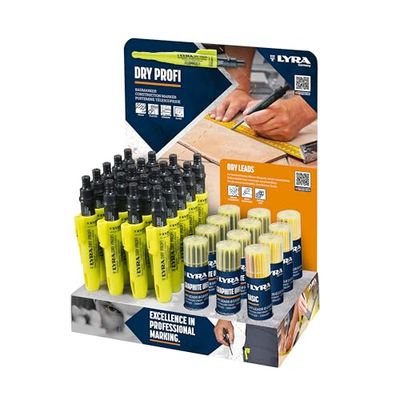 LYRA Dry Profi bouwmarkeerder + reserve navullingen display