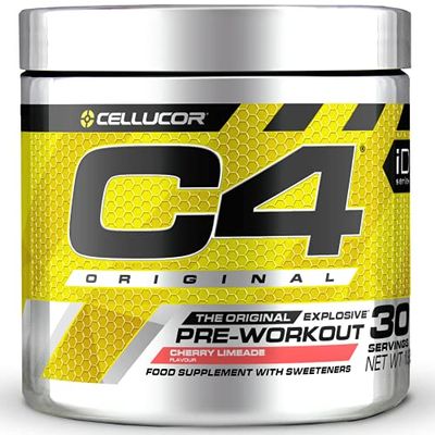 Poudre pré-entraînement C4 Original - limonade cerise/citron vert | Boisson énergisante pré-entraînement | 150 mg de caféine + bêta-alanine + monohydrate de créatine | 30 portions