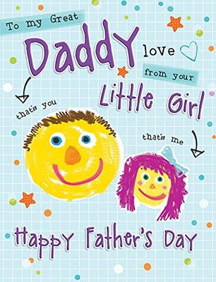 Traditional Father's Day Card Daddy From Girl - 8 x 6 inches - Piccadilly Greetings