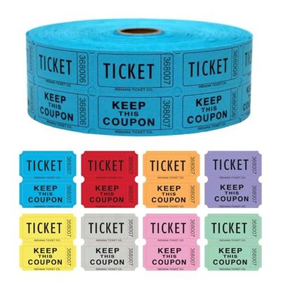 Blue Double Raffle Ticket Roll 2000