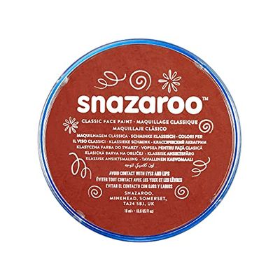 Snazaroo 1118977 Kinderschmink, huidvriendelijke hypoallergene gezichtsmake-up op waterbasis, vrij van parabenen - 18ml Pot, Rust Brown