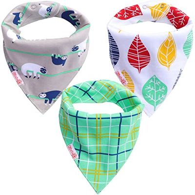Bandana puntslab KliederZ | kwijl slabbetjes jongens | set 3 stuks baby slabbers