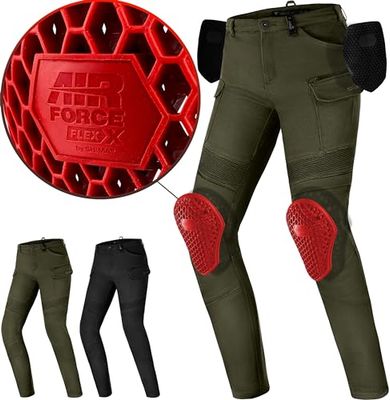 SHIMA Giro Motorbroek voor dames, beschermers Airforce, goedgekeurd, nauwsluitend, urban cargobroek, ademend, elastisch, zomerkleding (dames, kaki, 28/32)