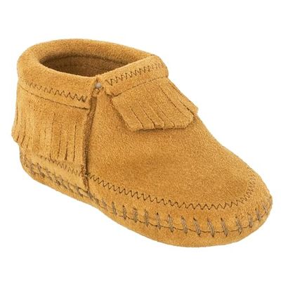 Minnetonka Riley Bootie, Mocassino Bimba 0-24, Taupe, 19 EU