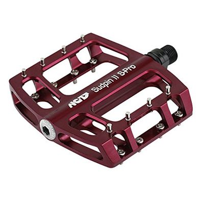 Föräldraritel, unisex, NC-17 Sudpin II S-Pro CNC plattformspedaler/cykel pedaler MTB/mountainbike pedal/BMX-pedal/12 mm bussning och kullager/Cr-Mo-axel/färg röd, en storlek
