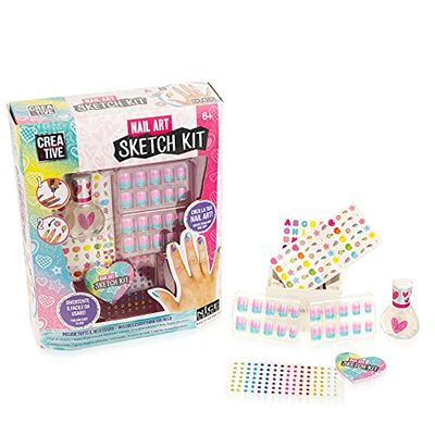 Creative - Nail Art Sketch Kit for Nails, with Adhesive Decorations of Various Shapes, 2019