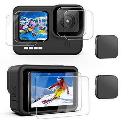 Kuptone Pellicola Protettiva per GoPro Hero 9/10/11, Pellicola Salvaschermo in Vetro temperato + Pellicola Salvaschermo + Pellicola Salvaschermo Piccola per GoPro Hero 9/10/11 Black