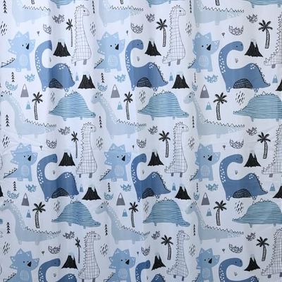 Gedy Cortina 180x200 cm Dinosaurs Blanco-Azul