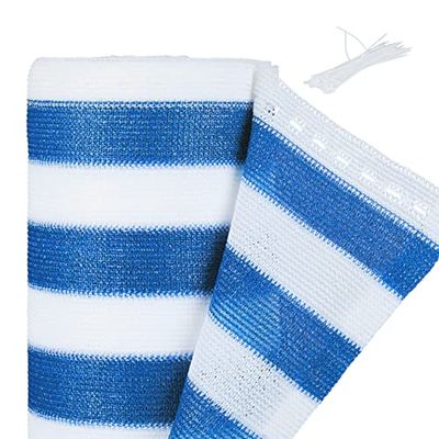 Relaxdays Brise-Vue, antidéchirure, Brise-Vent Jardin et Balcon, résistant UV, HDPE, 1,5 x 10 m, Bleu/Blanc