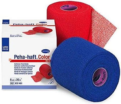Hartmann 9324742 - Fascia elastica coesiva di colore Peha-Haft, senza lattice, blu, 20 m x 8 cm w