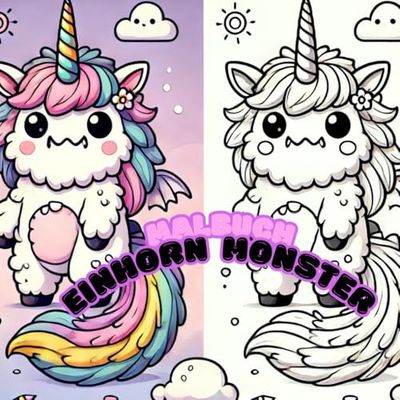 Niedliches Ausmalbuch Einhorn-Monster: Das perfekte Geschenk für kreative Kinder ab 3 Jahre für Mädchen und Jungen. 50 Seiten voll mit süßen Einhorn ... der Kreativität. Detailreiche Bilder