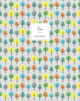 Trees Notebook - Ruled Pages - 8x10 Cuaderno - Large (Grey)