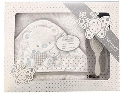Duffi Baby 0826-11 - Capa De Baño + Cepillo + Peine, gris, unisex