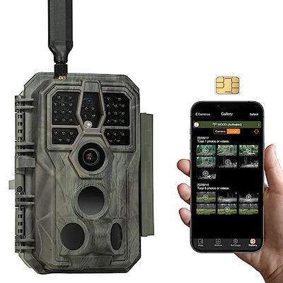 GardePro X50 Fotocamera da Caccia 4G LTE con scheda SIM e App, 64MP 1296P H.265 Vidéo, Fototrappola Infrarossi Invisibili 0,1s Tempo di Attivazione, No-Glow IR LEDs, IP66