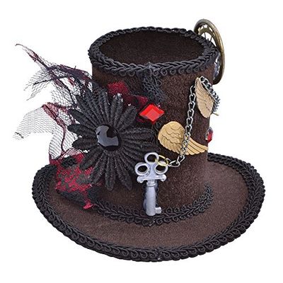 Bristol Novelty BH612 Mini haut-de-forme steampunk, pour femme, taille unique, Marron Halloween