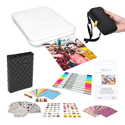 Lifeprint Impresora portátil de fotografía y Video 3x4.5. (Blanco) Kit de Marcos de Fotos