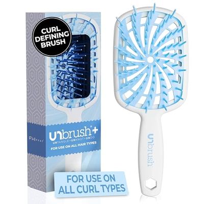FHI Heat UNbrush Plus - Spazzola per capelli ricci per districatura delicata ed efficace su tipi di capelli fragili bagnati o asciutti - Spazzola districante con 84 setole UltraFlex, spazzola per