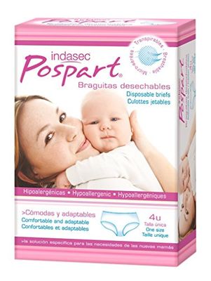 Indasec Cuecas descartáveis pós-parto, 4 cuecas