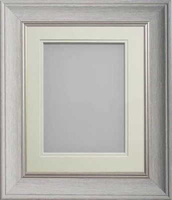 Frame Company Drummond Pale Grey Photo Frame, Double Ivory Mount, 16x12 for 13x9 inch, fitted with perspex