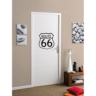 Stickers Route 66 - Vert Lime, L 50cm x H 54cm
