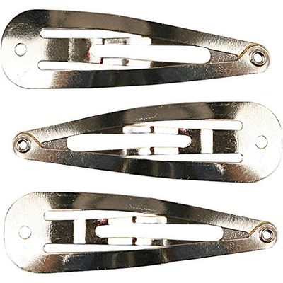 Fermagli per capelli, larghezza: 14 mm, lunghezza: 45 mm, placcato argento, SP, 100 pezzi