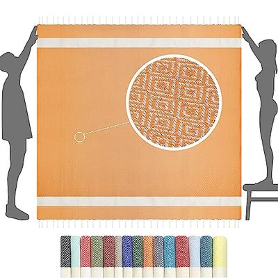 Strandlakens XXL Extra Large OVERSIZED 200x200 cm - Premium Kwaliteit | Holiday Essentials Travel Towel - Cotton Fouta Handdoek + Picknickdeken Zandvrij, Swim Sun Lounger Handdoeken Heren Dames