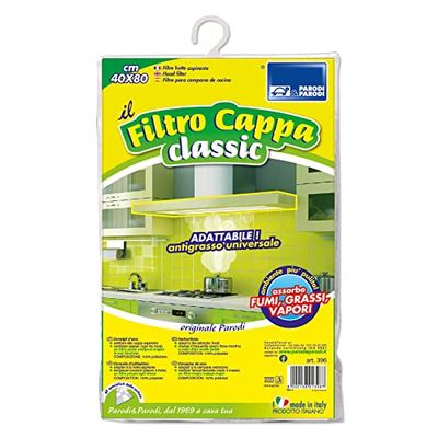Parodi & Parodi Cappa Classic Filtro para Campanas extractoras, poliéster, Blanco, 20 x 26 x 5 cm