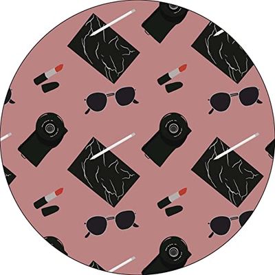Bonateks, Round Digital Printed Mouse Pad, Non-Slip Base, for Office and Home, Diameter:22cm