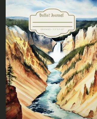Dotted Bullet Journal: Vintage Watercolor Yellowstone National Park | Aesthetic Notebook for Organizing School, Work, or Life