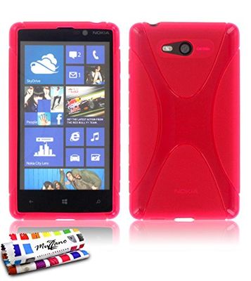 Ultraplatte zachte beschermhoes NOKIA LUMIA 820 [Le X Premium] [roze] van MUZZANO + STIFT en microfiber handdoek MUZZANO® GRATIS - De ultieme elegante en duurzame beschermhoes voor uw NOKIA LUMIA 820