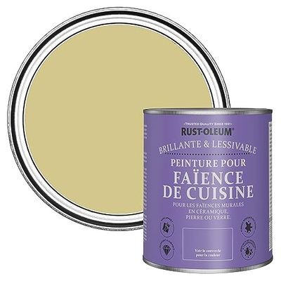 Rust-Oleum Peinture Verte Résistante à l'eau pour Faïence de Cuisine, Finition Brillante - Wasabi 750ml