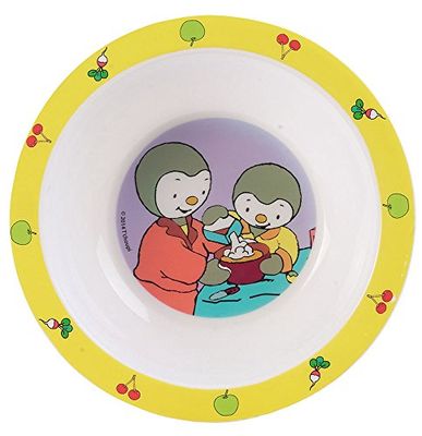 Fun House Mixte Bébé T'choupi Bol Micro-ondable, Jaune, Diamètre 16 Cm EU