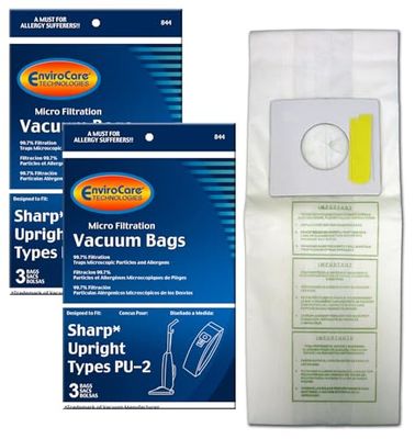 EnviroCare Replacement Micro Filtration Vacuum Bags for Sharp PU-2 Uprights 6 Pack