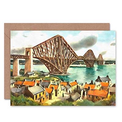 Wee Blue Coo FORTH RAIL BRIDGE FROM S QUEENSFERRY BIRTHDAY BLANK GREETINGS CARD