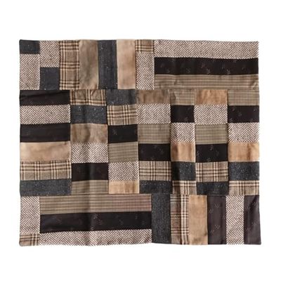 Coperta Patchwork Vintage per Bambole, 45 x 52 cm, Ritagli di Tessuti Pregiati, Fodera