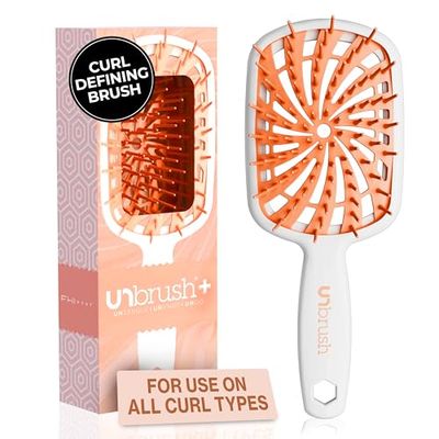 FHI Heat UNbrush Plus Brosse à cheveux bouclés pour un démêlage doux et efficace sur les types de cheveux humides ou secs fragiles, brosse démêlante avec 84 poils UltraFlex, ultra légère, ventilée