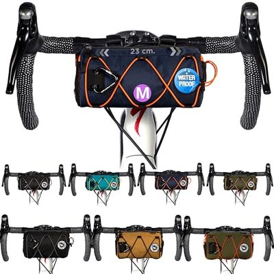 Borsa Manubrio Bici con Tracolla Borsa Impermeabile Nylon 1,7L 23x11x11 cm Accessori Bici MTB E-Bike Complementi Cestino Porta Attrezzi