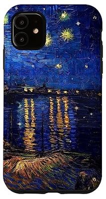 Carcasa para iPhone 11 Funda para teléfono con pintura de Ródano Van Gogh de noche estrellada