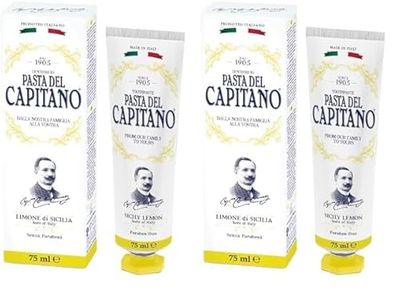 Pasta del Capitano 1905, Dentifrice au Citron de Sicile, Maintient des Gencives Saines et Combat la Mauvaise Haleine, Contient un Extrait de Citron Biologique, 100% Made in Italy, Tube de 75 ml